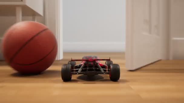 Auto Indoor Race Miniatuur Radio Gestuurd Model Van Buggy Rijden — Stockvideo