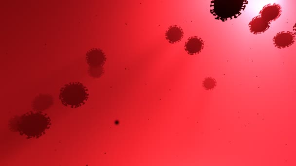 Animasi Mereplikasi Virus Dalam Sel Hidup Atau Darah Siluet Banyak — Stok Video