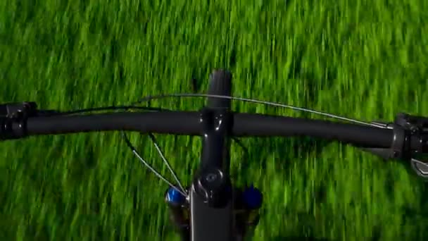 Mountainbike Fahren Auf Verschiedenen Untergründen Gras Schnee Pflaster Splitt Radfahren — Stockvideo