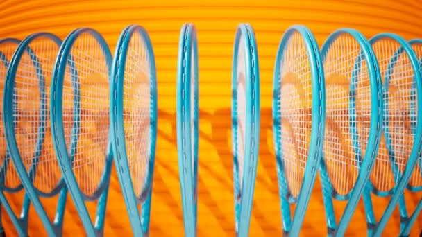 Sonsuz Bir Tenis Raketi Kaynağının Kusursuz Döngüsü Tenis Raketi Kiralamış — Stok video