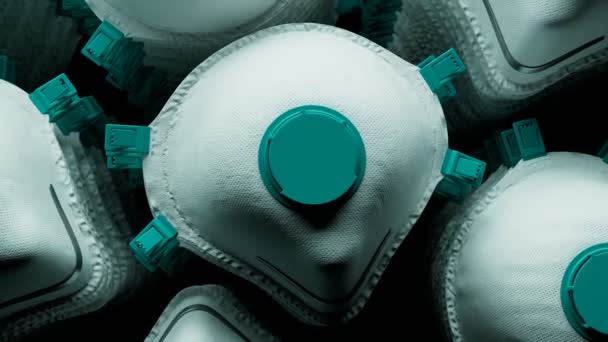 Filtreli Koruyucu Beyaz Maskeler Kullanmaya Hazır Koronavirüs Enfeksiyonunu Önlemek Için — Stok video