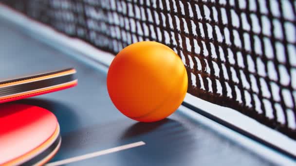 Caméra Penche Une Balle Ping Pong Balle Ping Pong Pagaies — Video