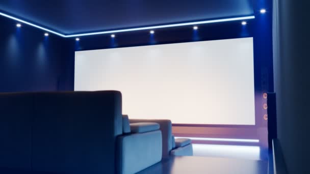 Bellissimo Home Theater Cinema Moderno Casa Sala Multimediale Con Impianto — Video Stock