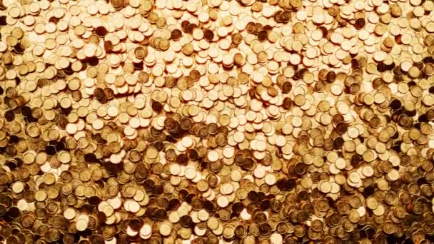 Безшовна Петльова Анімація Величезної Купи Блискучих Золотих Монет Величезна Кількість — стокове відео