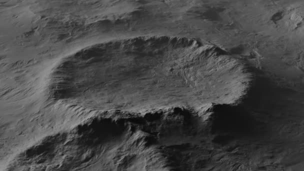 Monochromatická Animace Marsu Nebo Povrchu Měsíce Vesmíru Měsíční Krajina Kamera — Stock video