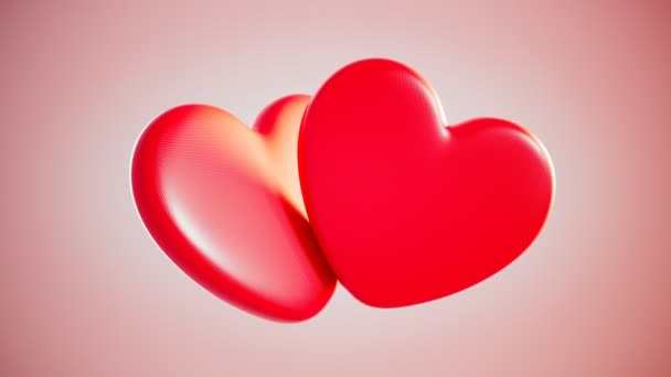 Кадры Двух Красных Сердец Разбиваются Мелкие Кусочки Концепция Кризиса Романтической — стоковое видео