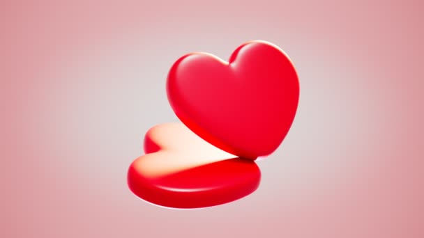 Két Vörös Szív Felvételei Apró Darabokra Törnek Romantikus Szerelem Krízisének — Stock videók