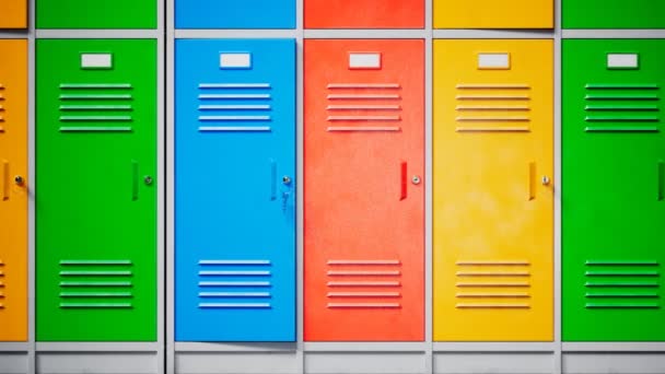 Seamless Looping Animation Cute Colourful Lockers Students School University Endless — Stock Video
