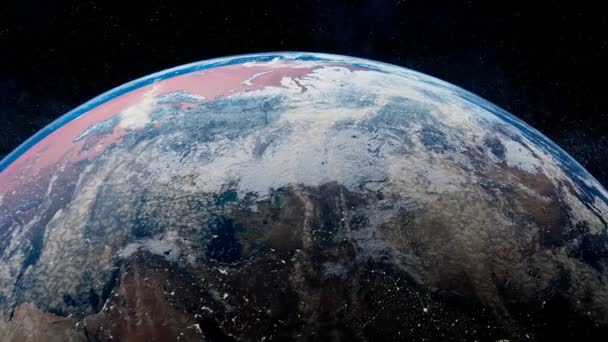 Bilderna Visar Planeten Jorden Rymden Röda Virus Börjar Föröka Sig — Stockvideo