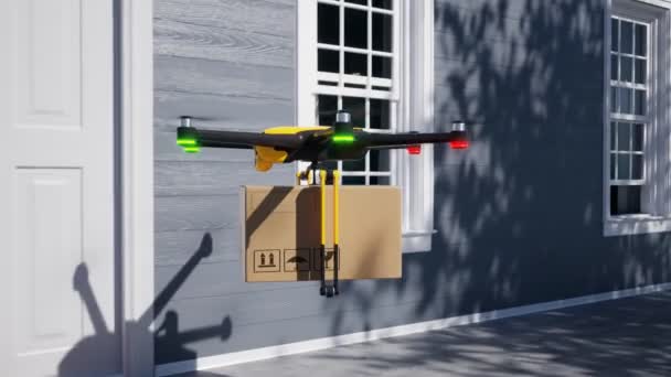 Hexacopter Drone Delivering Ordered Packages Medicines Vaccines Directly Client Fully — Stock Video
