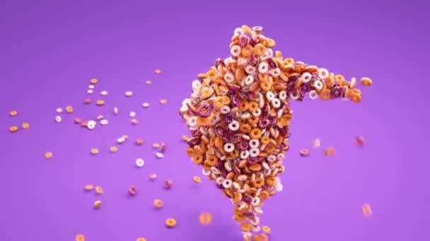 Skabning Lavet Doughnuts Kører Miste Nogle Dele Sig Selv Legeme – Stock-video