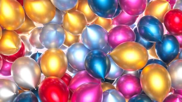 Animation Boucle Sans Couture Ballons Colorés Ensemble Joyeux Ballons Multicolores — Video