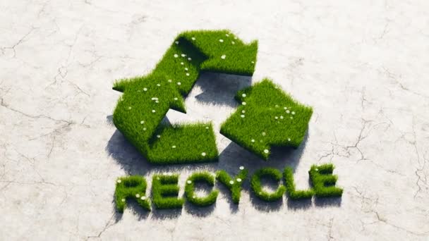 재활용 아이콘으로 화살표로 Eco 보호의 폐기물 재활용 재활용 재료의 — 비디오