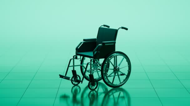 Animação Uma Silhueta Escura Uma Cadeira Rodas Hospital Câmara Fazer — Vídeo de Stock