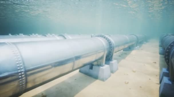 Inconsútil Bucle Animación Gasoducto Submarino Sistema Tuberías Mar Adentro Transporte — Vídeo de stock
