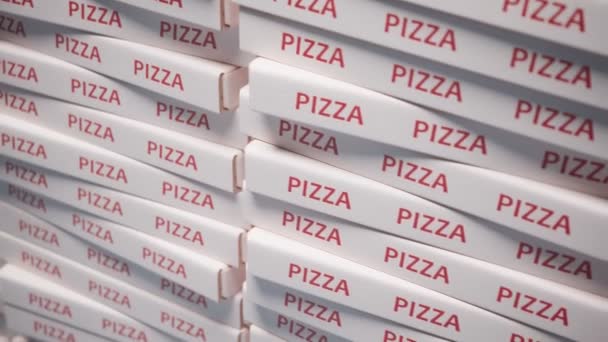 Animație Fără Sudură Buclă Grămadă Uriașă Cutii Pizza Din Carton — Videoclip de stoc