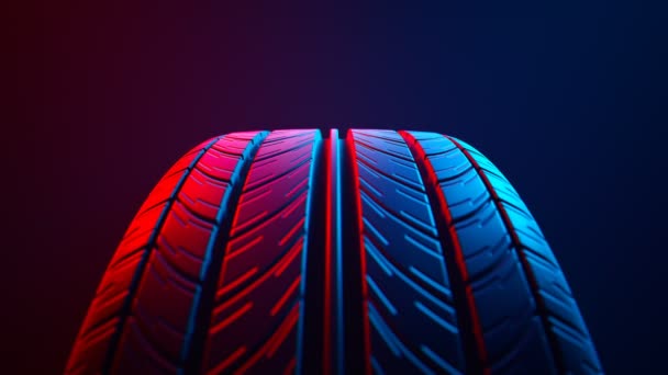 Płynna Animacja Pętli Wirującego Koła Samochodu Nowy Profil Opony Samochodu — Wideo stockowe