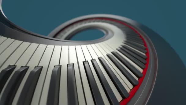Naadloze Looping Animatie Van Het Piano Toetsenbord Pianotoetsen Creëren Een — Stockvideo