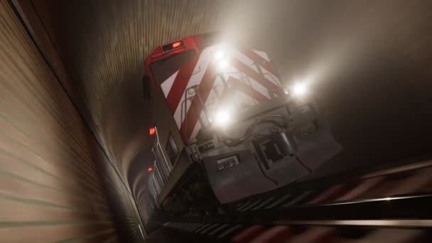 Animação Sem Emenda Looping Trem Que Atravessa Túnel Subterrâneo Velho — Vídeo de Stock