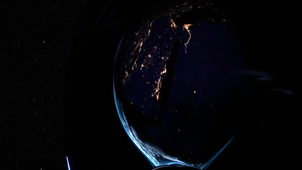 Casco Piloto Brillante Realista Que Refleja Planeta Alienígena Espacio Uniforme — Vídeo de stock