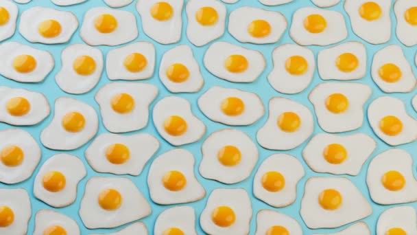 Animación Bucle Sin Fisuras Huevos Fritos Surtidos Huevos Gallina Alimentos — Vídeo de stock