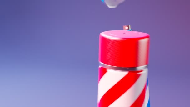 Red Blue Spray Paint Cans Start Fight Acrylic Paint Aerosols — Stock Video