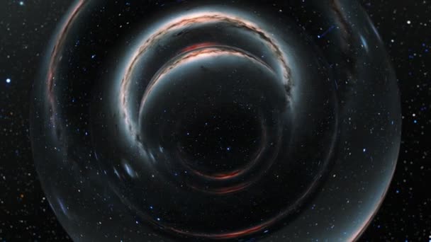 Esfera Brilhante Abstrato Spinnig Refletindo Galáxia Espiral Nebulosas Douradas Brilhantes — Vídeo de Stock