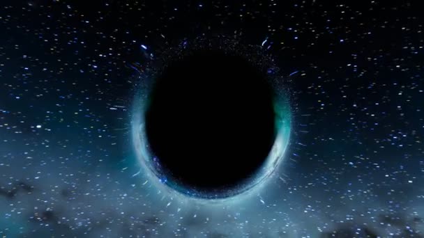 Agujero Negro Medio Del Espacio Exterior Absorbe Las Estrellas Más — Vídeos de Stock