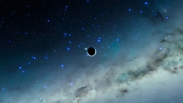 Uzayın Ortasındaki Bir Kara Delik Yakın Yıldızları Emer Uzayın Hiçbir — Stok video