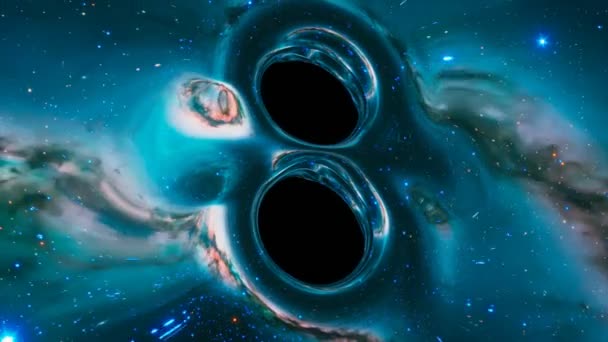 Buracos Negros Meio Espaço Exterior Absorvem Estrelas Mais Próximas Regiões — Vídeo de Stock