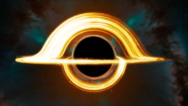 Ein Schwarzes Loch Der Mitte Des Weltraums Absorbiert Die Nächsten — Stockvideo