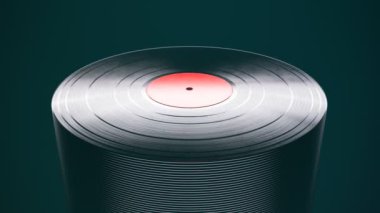 Siyah vinil plaklar birbirini gösteriyor. Müzik kayıtları. Retro ses. Klasik plaklardaki ses albümleri. Gramofon plak koleksiyonu. Müzik tutkusu. En iyi şarkılar. Kusursuz döngü canlandırması.