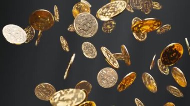 Bitcoin altın sikkelerinin kusursuz döngüsü. Sanal kripto para birimi kavramı. Bitcoin madenciliği. BTC 'de. Sanal para. Finansal internet ticareti. Çevrimiçi yatırım. Elektronik bankacılık. E-ticaret.