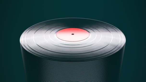 Siyah Vinil Plaklar Birbirini Gösteriyor Müzik Kayıtları Retro Ses Klasik — Stok video