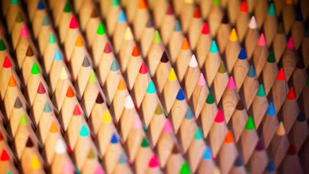 Płynna Animacja Pętelkowa Olbrzymim Zestawem Kolorowych Ołówków Nieskończona Ilość Ołówków — Wideo stockowe