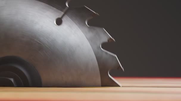 Seamless Looping Animation Closeup Sharp Circular Saw Industrial Tool While — Stock Video