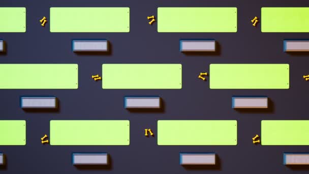 Problemfri Looping Animation Med Grønne Skummåtter Trin Håndvægte Arrangeret Rækkerne – Stock-video