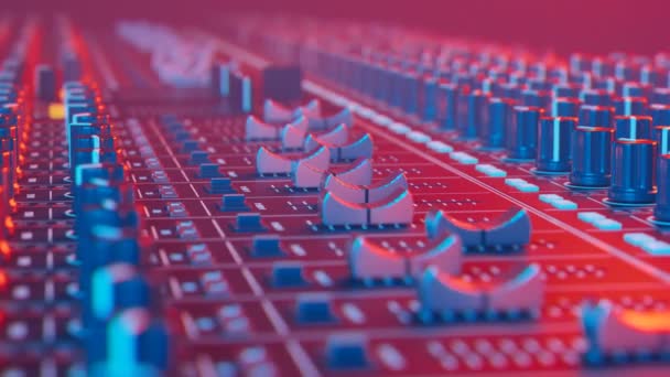 Müzik Kayıt Stüdyosundaki Ses Konsolu Profesyonel Ses Karıştırıcı Yayın Üretim — Stok video