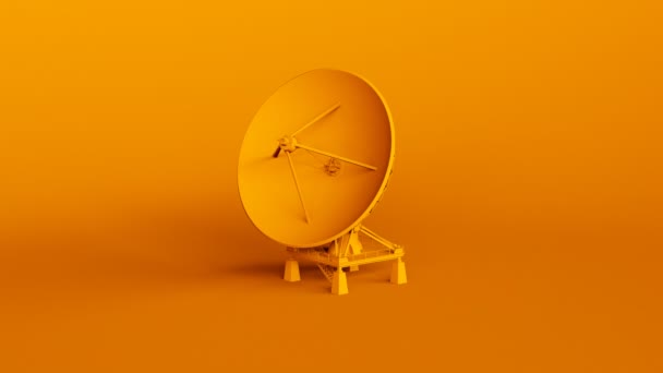 Satelita Pomarańczowym Studiu Monochromatycznym Czysta Sylwetka Prosta Reprezentacja Nowoczesnej Technologii — Wideo stockowe