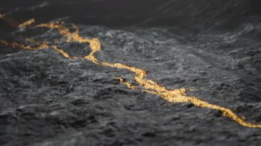 Som kayada parlak altın bir damar. Altın madeni. Pahalı bir metal parçası. Altın cevher. Zenginlik. Kıymetli hazine. Sermaye, finans ve bankacılık amaçlı yatırım kavramı. Altın depozito. CGI Hazırla