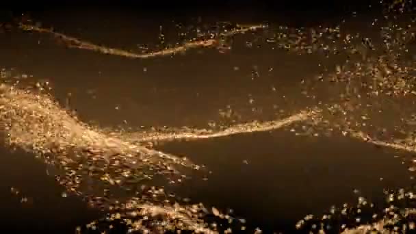 Płynna Animacja Pętelkowa Abstrakcyjnym Magicznym Złotym Pyłem Czarnym Tle Piękne — Wideo stockowe