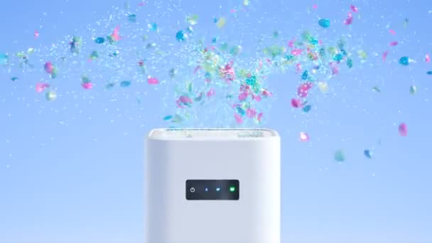 Helle Animationen Des Smart Home Luftreinigers Absorbieren Luftpartikel Ein Modernes — Stockvideo