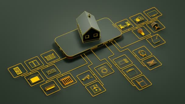 Tecnologia Moderna Aparelhos Domésticos Comunicação Assistente Casa Uma Casa Virtual — Vídeo de Stock