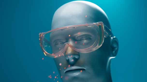 Moderní Futuristické Prototypové Brýle Chrání Oči Před Škodlivými Faktory Falešná — Stock video
