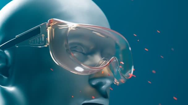 Σύγχρονα Φουτουριστικά Πρωτότυπα Γυαλιά Προστατεύουν Μάτια Από Επιβλαβείς Παράγοντες Χαζό — Αρχείο Βίντεο