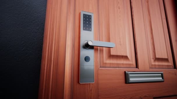 Mądry Dom Zdalny Dostęp Drzwi Wejściowych Możesz Upewnić Się Drzwi — Wideo stockowe