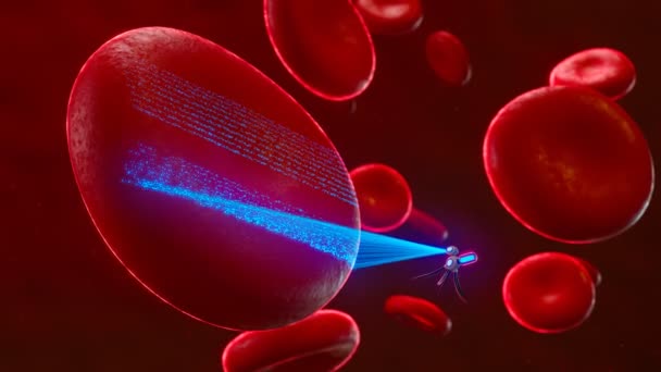 Concetto Futuristico Nanorobot Che Riparano Cellule Del Sangue Umano Micromacchine — Video Stock