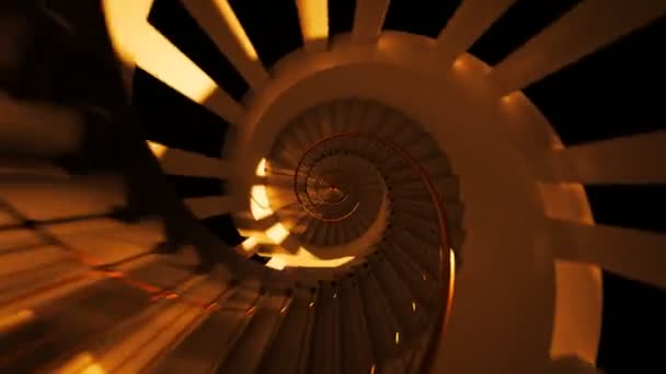 Efecto Vértigo Cámara Hace Rápido Zoom Muñeca Por Vieja Escalera — Vídeos de Stock