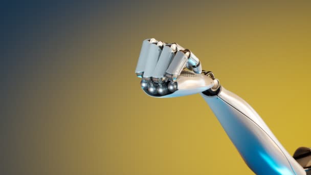 Futurystyczna Koncepcja Inteligentnego Mechanicznego Wyrywania Się Ręki Robota Błyszczący Mały — Wideo stockowe