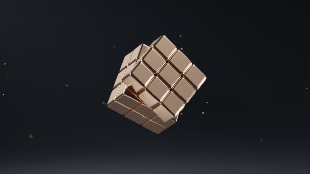 루빅의 마법의 큐브를 해결의 애니메이션 큐브의 모양으로 세계에서 알려진 회전시키는 — 비디오